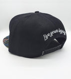 FLORAL BLACK SNAPBACK CAP